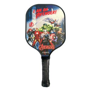 Official Marvel Avengers Pickleball Paddle – Lightweight Glass Fiber Racket with Honeycomb Core, Kids & Adult Sizes