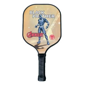 Official Marvel Black Panther Pickleball Paddle – Lightweight Glass Fiber Racket with Honeycomb Core, Kids & Adult Sizes
